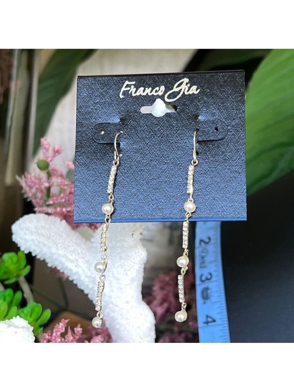 Gold / Pearl Franco Gia  Water Fall Dangle Earrings $16ea / 3 for $25